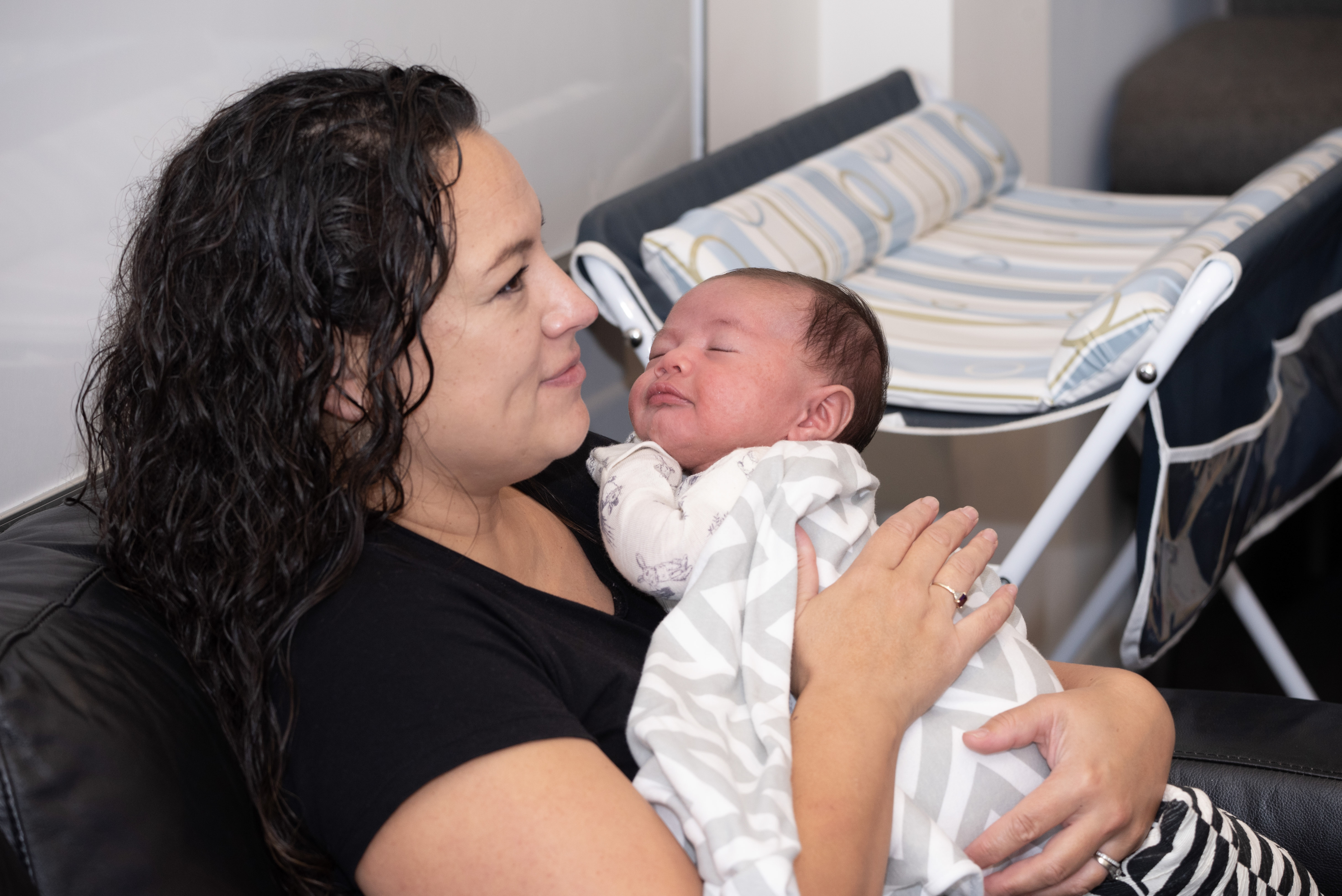 Mother with her new baby.
